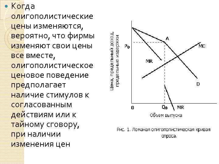   Когда олигополистические цены изменяются, вероятно, что фирмы изменяют свои цены все вместе,