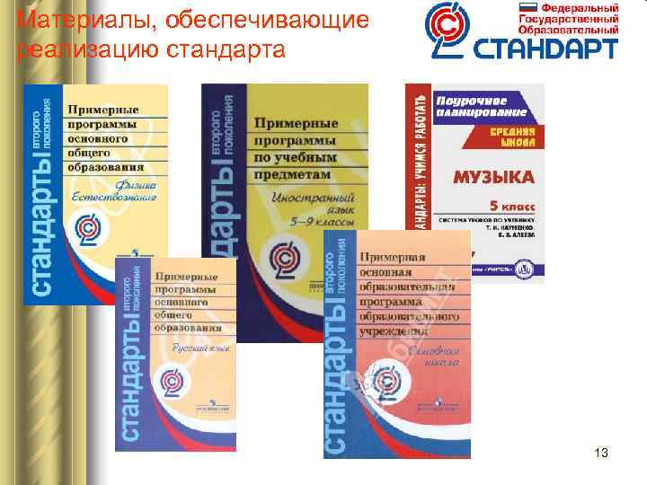 Материалы, обеспечивающие реализацию стандарта       13 