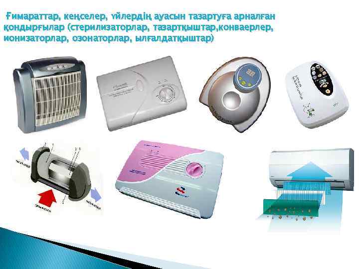 Ғимараттар, кеңселер, үйлердің ауасын тазартуға арналған қондырғылар (стерилизаторлар, тазартқыштар, конваерлер, ионизаторлар, озонаторлар, ылғалдатқыштар)