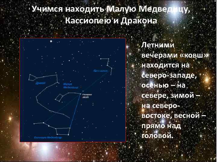 Учимся находить Малую Медведицу, Кассиопею и Дракона Летними Учимся находить Малую Медведицу, Кассиопею и Дракона Летними