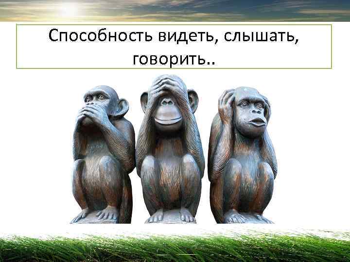 Способность видеть, слышать,  говорить. . 