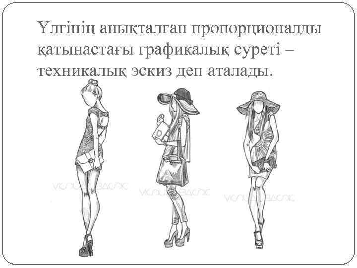 Үлгінің анықталған пропорционалды қатынастағы графикалық суреті – техникалық эскиз деп аталады. 