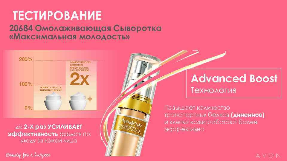  ТЕСТИРОВАНИЕ 20684 Омолаживающая Сыворотка «Максимальная молодость»     Advanced Boost 