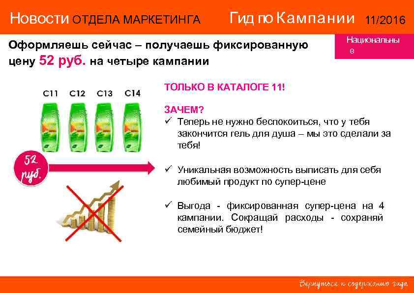 Новости ОТДЕЛА МАРКЕТИНГА   Гид по Кампании  11/2016    