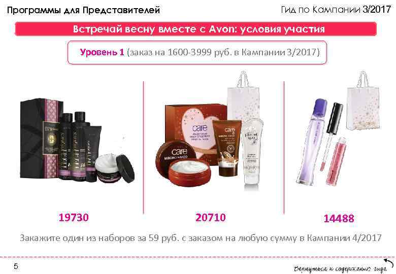 Программы для Представителей       Гид по Кампании 3/2017 