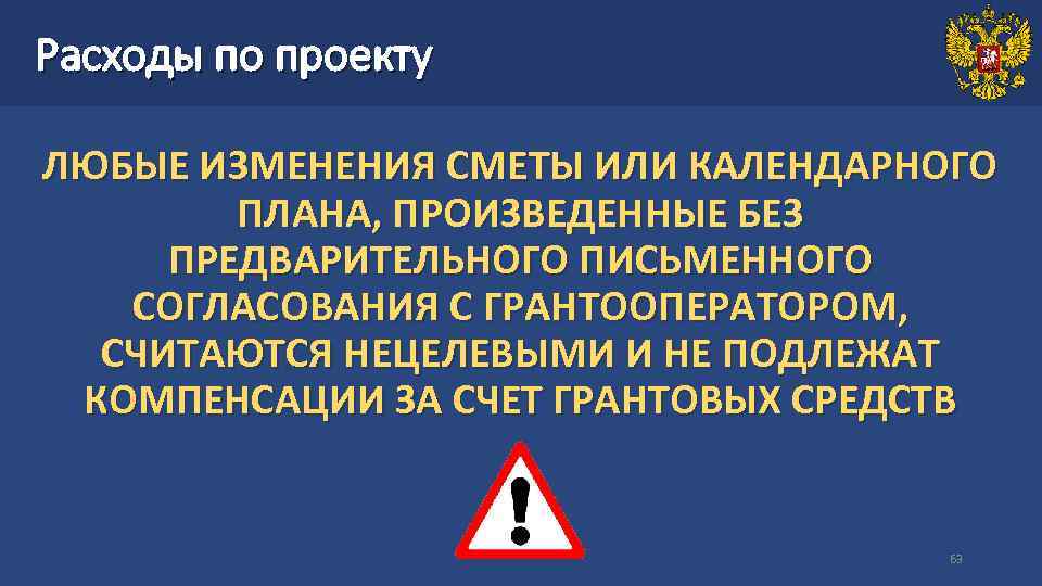 Расходы по проекту ЛЮБЫЕ ИЗМЕНЕНИЯ СМЕТЫ ИЛИ КАЛЕНДАРНОГО   ПЛАНА, ПРОИЗВЕДЕННЫЕ БЕЗ ПРЕДВАРИТЕЛЬНОГО