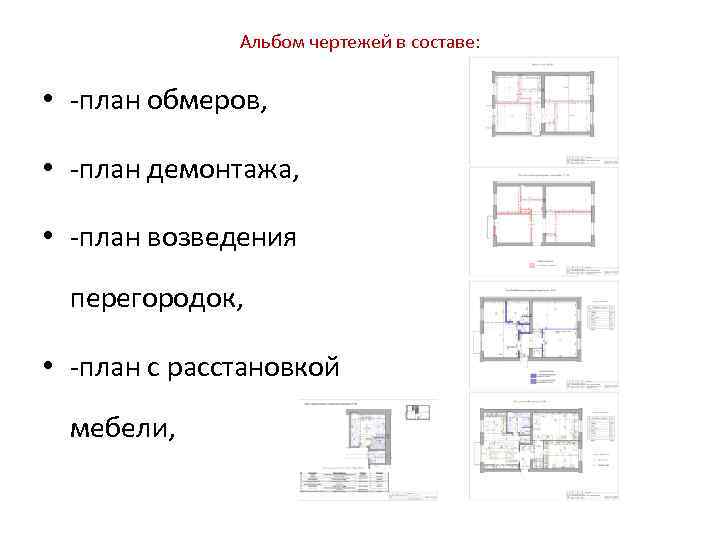 Состав чертежей дизайн проекта