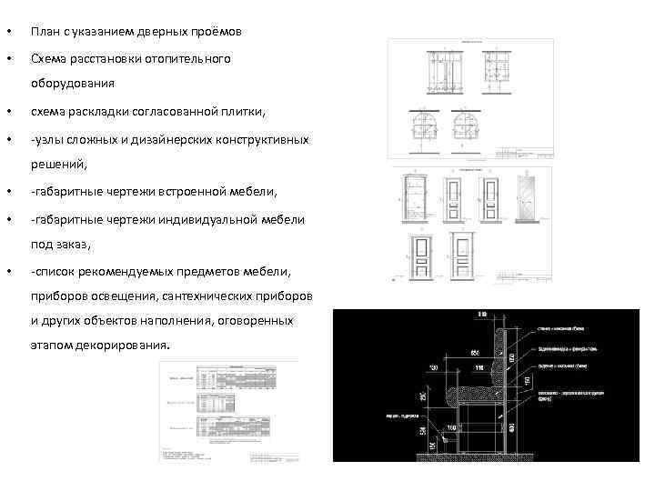  •  План с указанием дверных проёмов  •  Схема расстановки отопительного