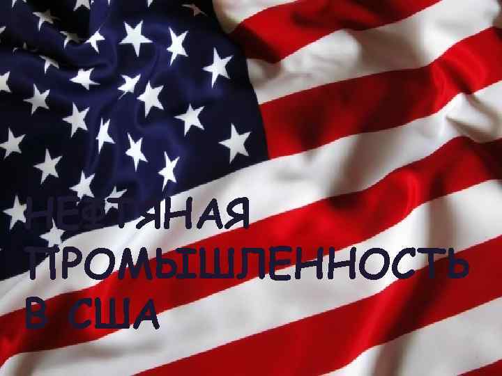 НЕФТЯНАЯ ПРОМЫШЛЕННОСТЬ В США НЕФТЯНАЯ ПРОМЫШЛЕННОСТЬ В США