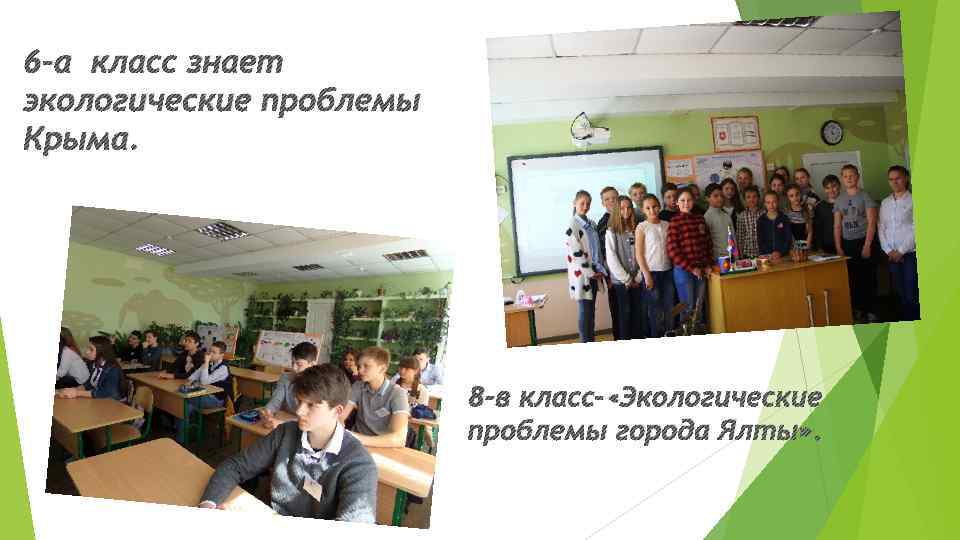 6 -а класс знает экологические проблемы Крыма.      8 -в