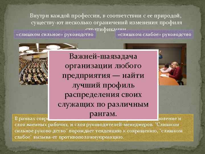  Внутри каждой профессии, в соответствии с ее природой,   существу ют несколько