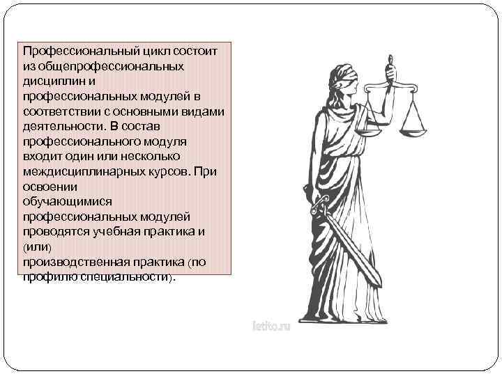 Профессиональный цикл состоит из общепрофессиональных дисциплин и профессиональных модулей в соответствии с основными видами