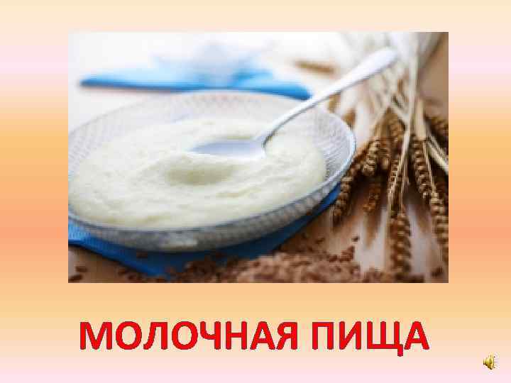 МОЛОЧНАЯ ПИЩА 