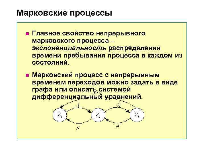 Теория марковских процессов. Марковский процесс. Пример Марковского процесса. Марковский случайный процесс. Свойства Марковских процессов.