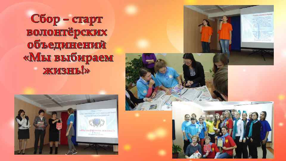  Сбор – старт волонтёрских объединений «Мы выбираем жизнь!» 