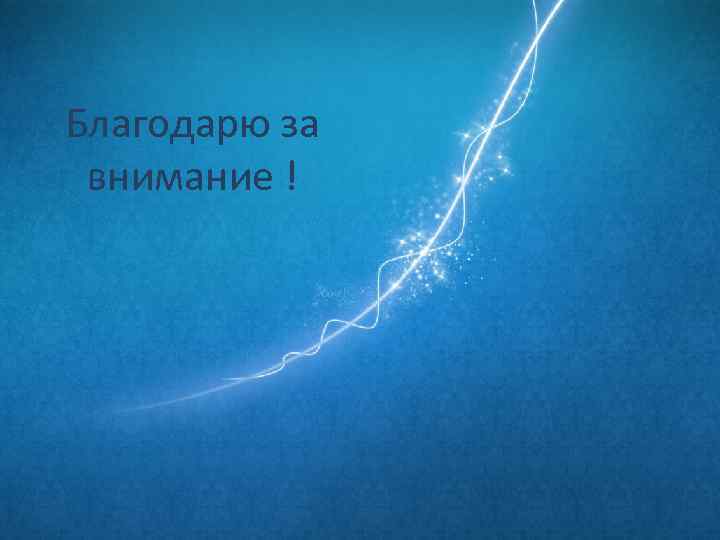 Благодарю за внимание ! 