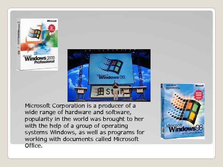 Microsoft Corporation is a producer of a wide range of hardware and software, 