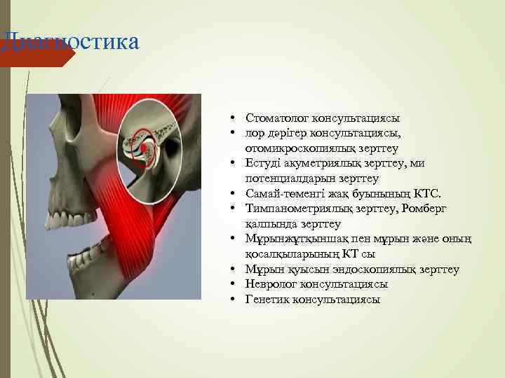 Диагностика   • Стоматолог консультациясы    • лор дәрігер консультациясы, 