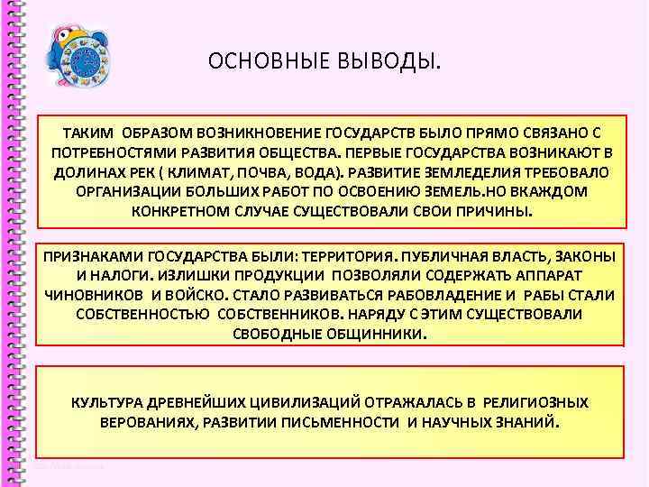 ОСНОВНЫЕ ВЫВОДЫ. ТАКИМ ОБРАЗОМ ВОЗНИКНОВЕНИЕ ГОСУДАРСТВ БЫЛО ПРЯМО СВЯЗАНО С ОСНОВНЫЕ ВЫВОДЫ. ТАКИМ ОБРАЗОМ ВОЗНИКНОВЕНИЕ ГОСУДАРСТВ БЫЛО ПРЯМО СВЯЗАНО С