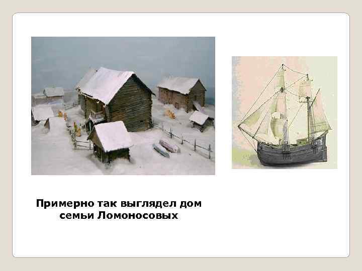 Примерно так выглядел дом семьи Ломоносовых 