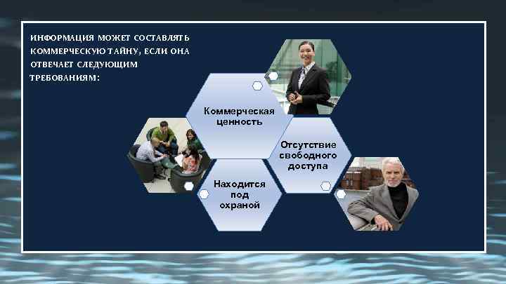 ИНФОРМАЦИЯ МОЖЕТ СОСТАВЛЯТЬ КОММЕРЧЕСКУЮ ТАЙНУ, ЕСЛИ ОНА ОТВЕЧАЕТ СЛЕДУЮЩИМ ТРЕБОВАНИЯМ:    
