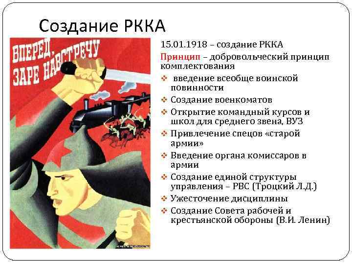 Создание РККА 15. 01. 1918 – создание РККА Принцип – Создание РККА 15. 01. 1918 – создание РККА Принцип –