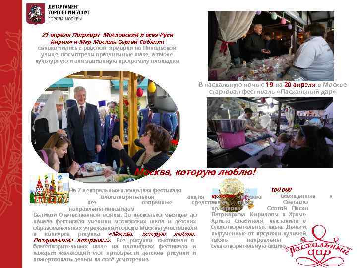  21 апреля Патриарх Московский и всея Руси Кирилл и Мэр Москвы Сергей Собянин