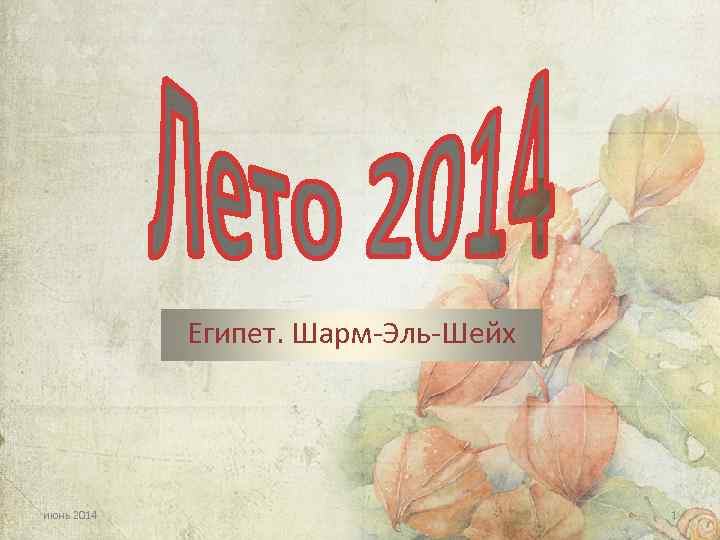   Египет. Шарм-Эль-Шейх июнь 2014      1 