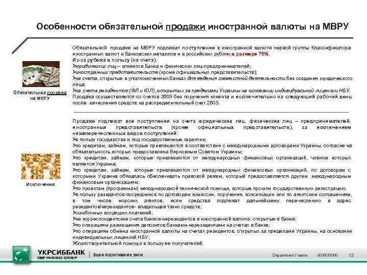   Особенности обязательной продажи иностранной валюты на МВРУ     Обязательной