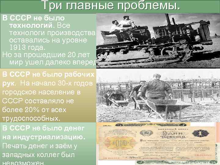    Три главные проблемы. В СССР не было  технологий. Все 