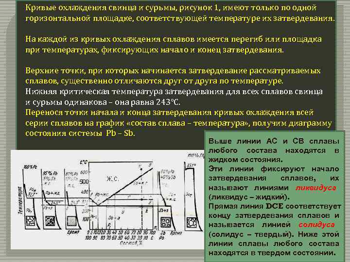 Охлаждение сплавов. Кривые охлаждения свинцово сурьмянистых сплавов. Линия охлаждения сплава. Кривые охлаждения свинец сурьма. Кривая охлаждения свинца.