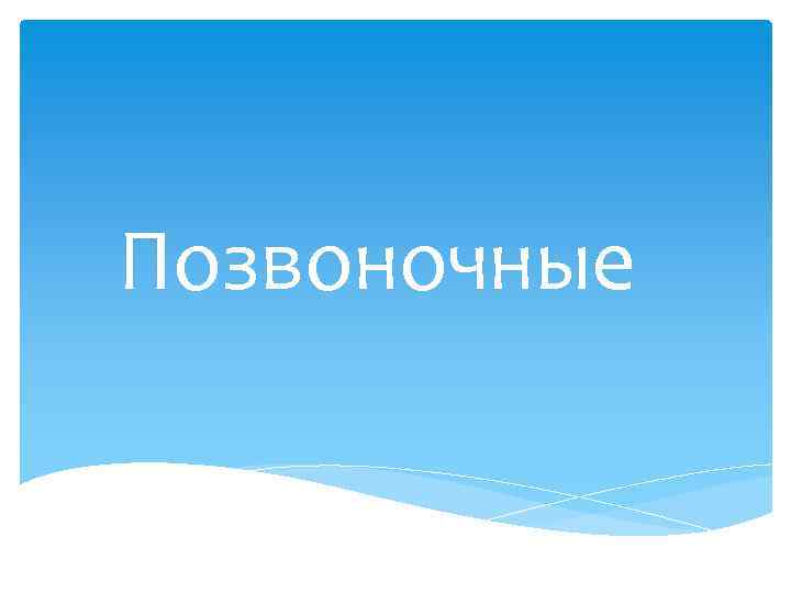 Позвоночные 
