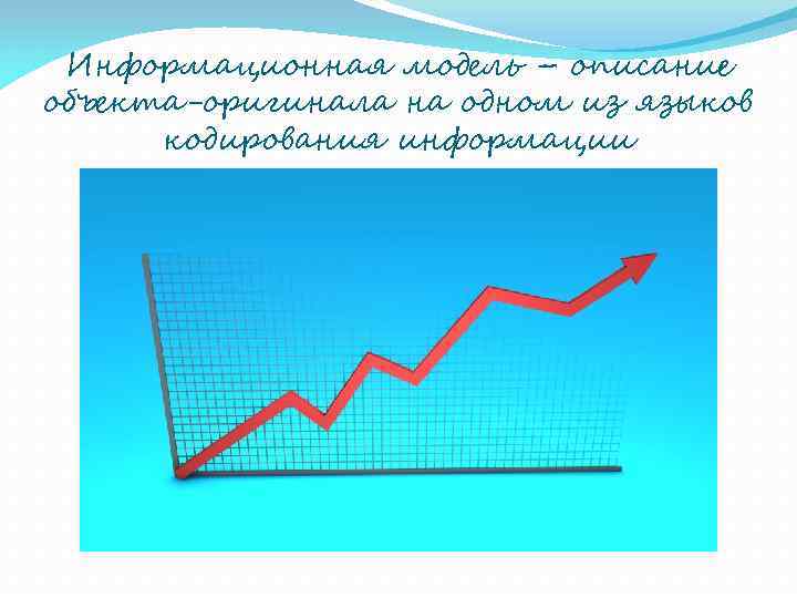  Информационная модель – описание объекта-оригинала на одном из языков  кодирования информации 