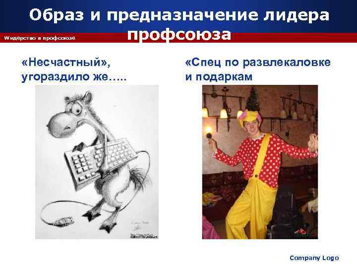   Образ и предназначение лидера   профсоюза Wидерство в профсоюзе  «Несчастный»