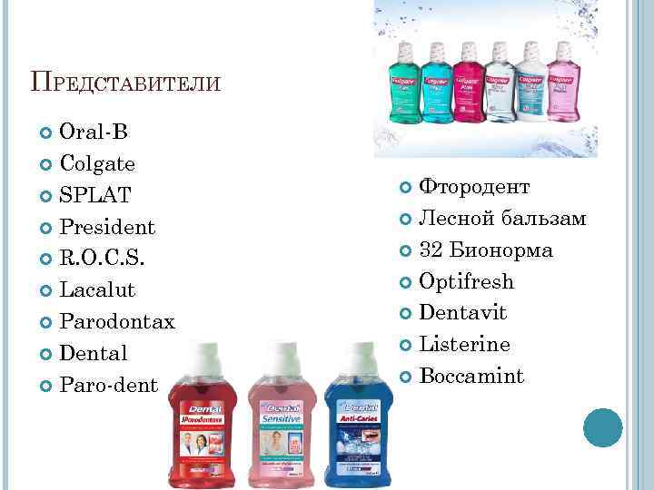 ПРЕДСТАВИТЕЛИ Oral-B Colgate SPLAT Фтородент ПРЕДСТАВИТЕЛИ Oral-B Colgate SPLAT Фтородент