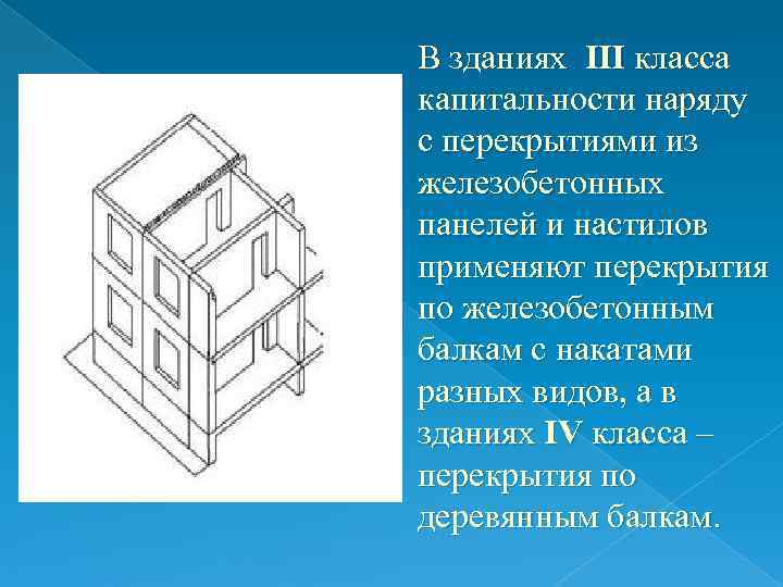 Признаки здания. Виды гражданских зданий. Перекрытия гражданских зданий таблица. Здания 3 класса капитальности. Стены гражданских зданий презентация.