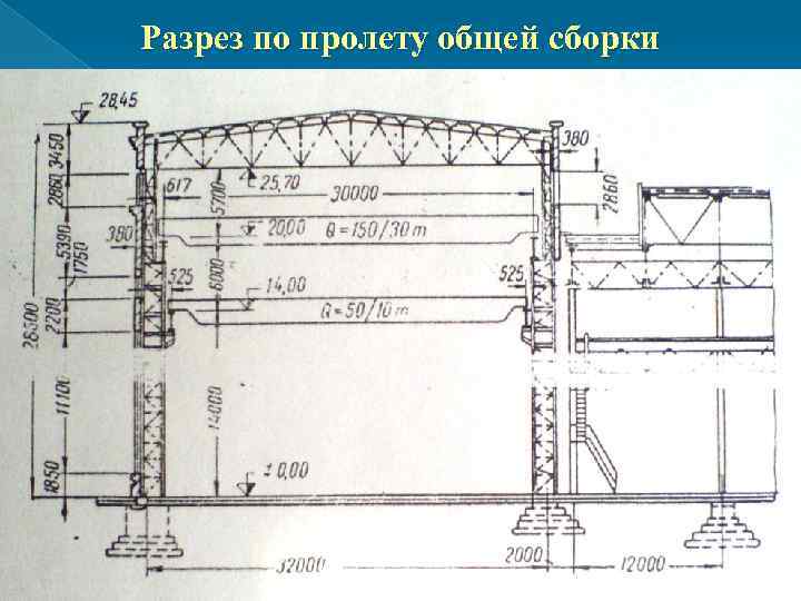 Разрез по пролету общей сборки     22. 01. 2018  15