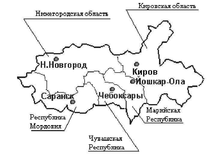 Состав района на контурной карте