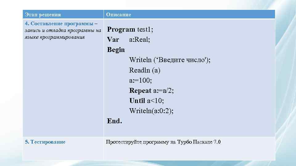 Программирование 5.1