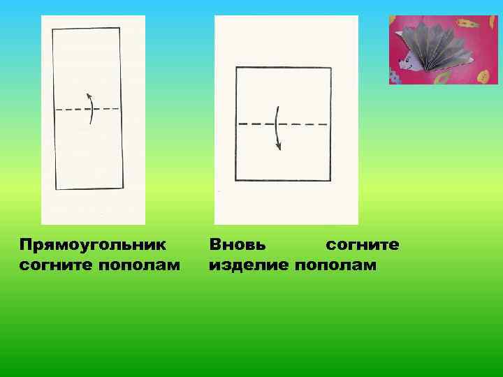 Прямоугольник согните пополам Вновь согните изделие пополам 