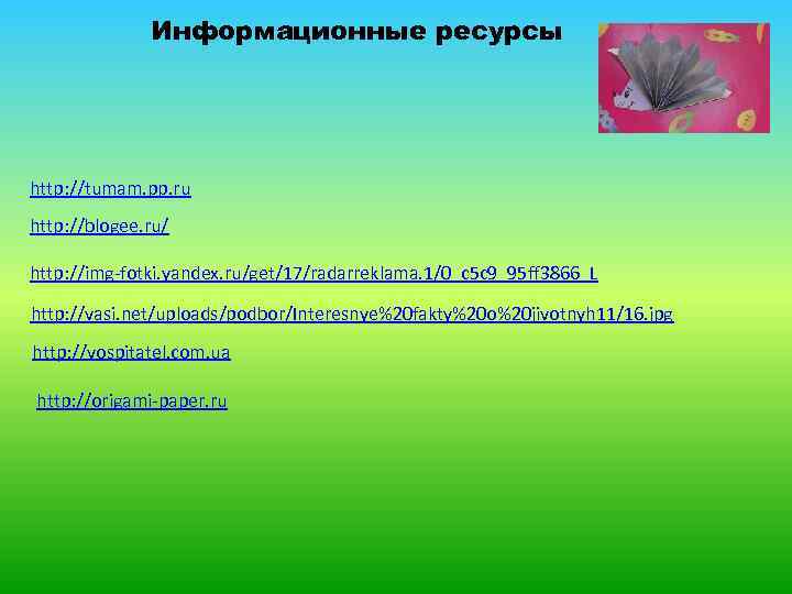 Информационные ресурсы http: //tumam. pp. ru http: //blogee. ru/ http: //img-fotki. yandex. ru/get/17/radarreklama. 1/0_c