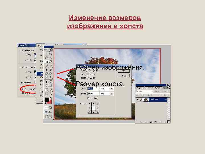 Изменение размеров изображения и холста Размер изображения. Размер холста. 
