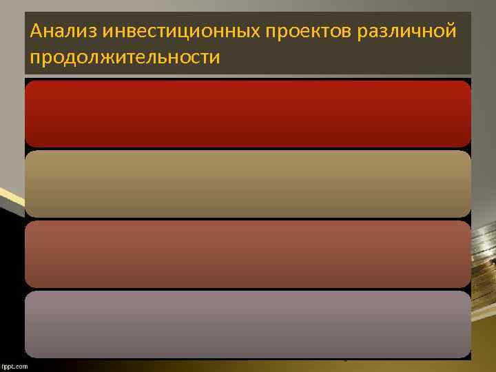 Анализ инвестиционных проектов различной продолжительности 