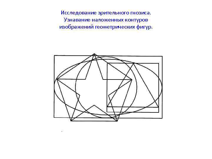 Исследование зрительного гнозиса. Узнавание наложенных контуров изображений геометрических фигур. 