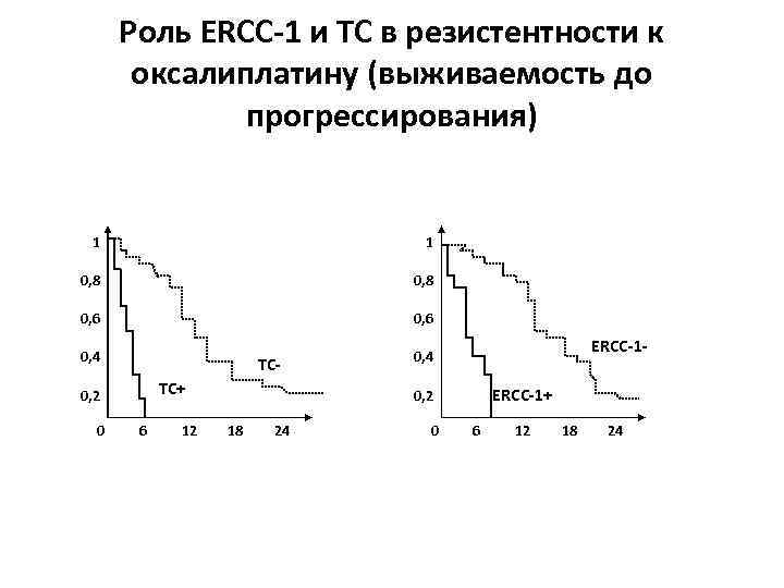 Роль ERCC-1 и ТС в резистентности к оксалиплатину (выживаемость до прогрессирования) 1 1 0,