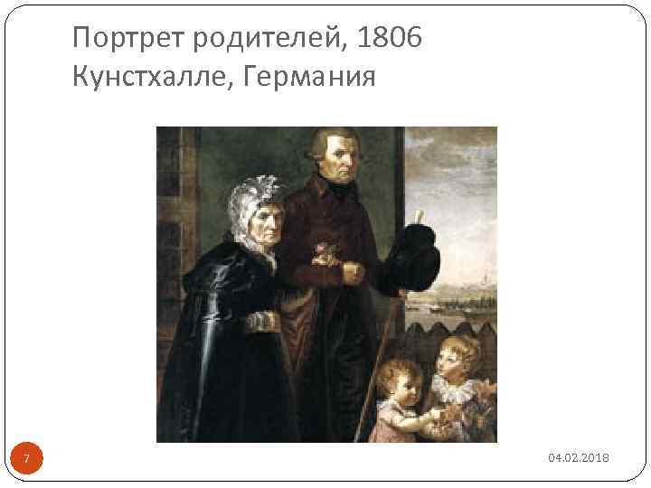 Портрет родителей, 1806 Кунстхалле, Германия 7 04. 02. 2018 