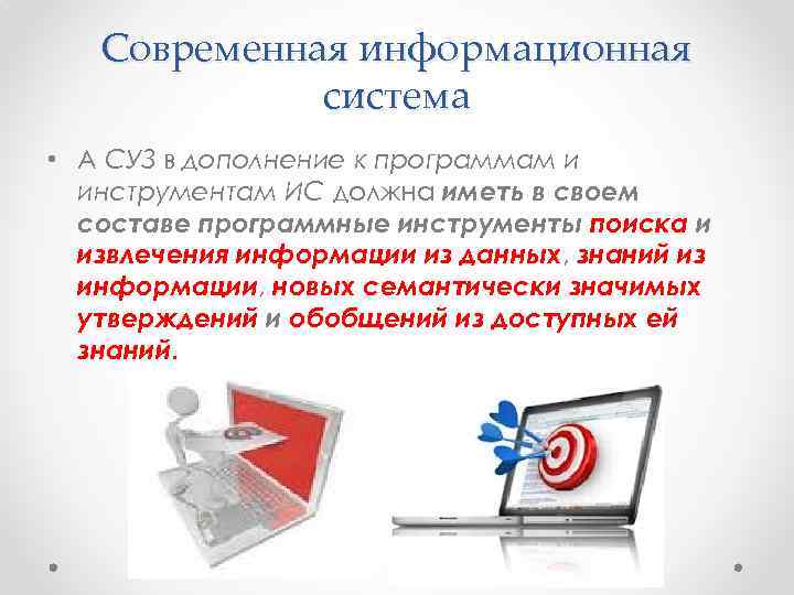 Современная информационная система • А СУЗ в дополнение к программам и инструментам ИС должна