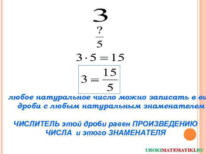 Число в виде дроби со знаменателем