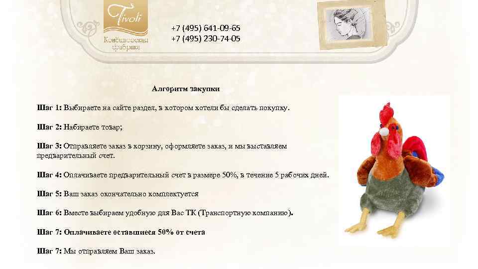 +7 (495) 641 -09 -65 +7 (495) 230 -74 -05 Алгоритм закупки Шаг 1: