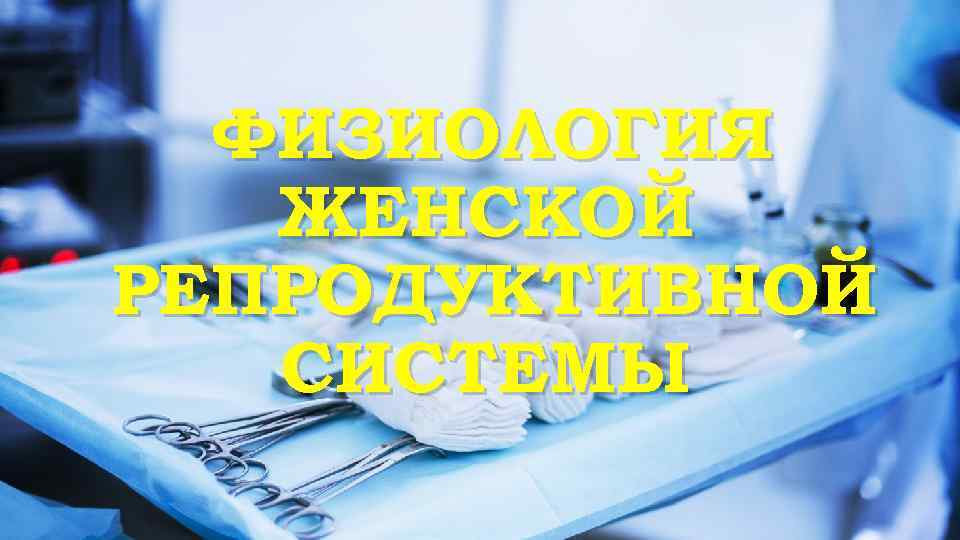 ФИЗИОЛОГИЯ ЖЕНСКОЙ РЕПРОДУКТИВНОЙ СИСТЕМЫ 